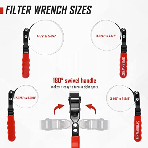 SPARKWHIZ 7-Piece Oil Filter Wrench Set