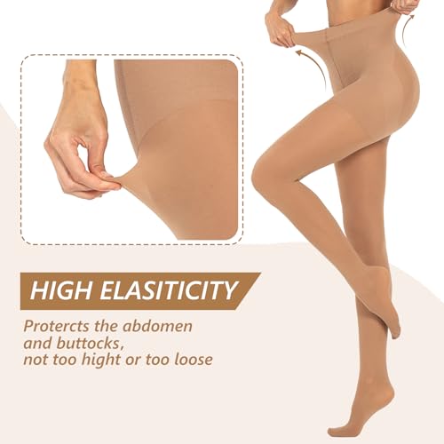 manzi 2 pairs compression pantyhose for women shaping black tights 10-15mmhg support 50d opaque stockings