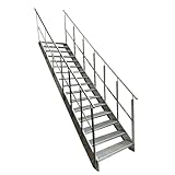 escalier galvanisé Montage facile : le montage est facile et rapide à la main. Un kit de vis en acier inoxydable pour le montage des marches est inclus dans la livraison.