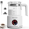 Milk Frothers Electric, Mousseur a Lait Electrique, 16.9oz/500ml 6 in 1 Milk Steamer Frother for Latte Cappuccino, Dishwasher Safe, BPA Free, 6 Functions, Enjoy Perfect Milk Froth in 2 Min - White
