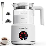 Milk Frothers Electric, Mousseur a Lait Electrique, 16.9oz/500ml 6 in 1 Milk Steamer Frother for Latte Cappuccino, Dishwasher Safe, BPA Free, 6 Functions, Enjoy Perfect Milk Froth in 2 Min - White