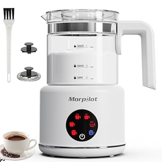 Milk Frothers Electric, Mousseur a Lait Electrique, 16.9oz/500ml 6 in 1 Milk Steamer Frother for Latte Cappuccino, Dishwasher Safe, BPA Free, 6 Functions, Enjoy Perfect Milk Froth in 2 Min - White