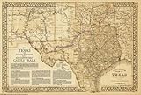 True North Publishing - The Great Texas Cattle TrailsChisholmWesternGoodnight-Loving 36x24 Inch Full Color Historical & Navigational Map on Premium Matte Paper
