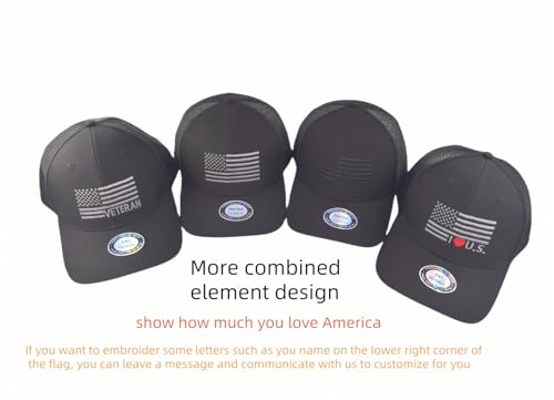 Image of TSSGBL USA Flag Trucker Hat - OSFM & XXL Big Head Fit, Adjustable Mesh Snapback American Patriotic Baseball Cap