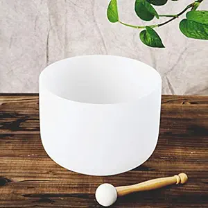 Leize Crystal Singing Bowl F Note Heart Chakra White 10