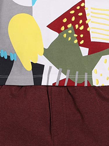 Image of BABY GO Baby Half sleeve clothes set for baby Boy 3-6 Months | Baby Cotton Dress /T-shirts pant set for baby boys (Maroon)
