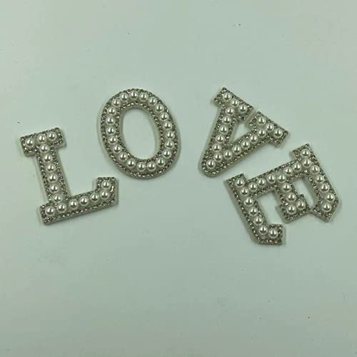 Diy Monograms To Express Your Emotions Pearl Letter Patches Iron On Patch A-Z White Pearl Diy Pearl Rhinestone English Letter Patch Clothes Decor Letter Patch Glitter Alphabet Applique Rhinestone #TOP1