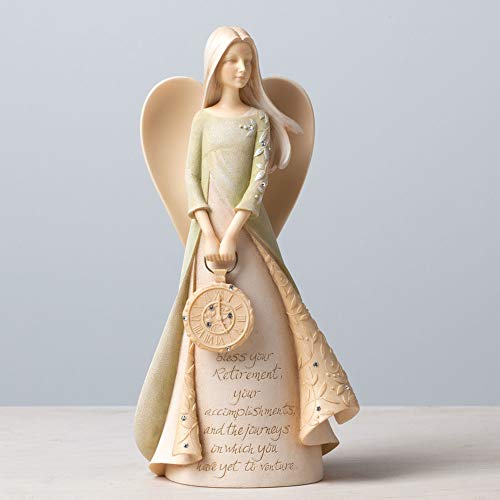 Enesco Foundations Retirement Angel Stone Resin Figurine, 9" #TOP2