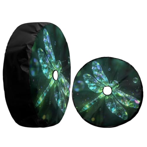 Image of Delerain Spare Tire Cover with Backup Camera Hole Dragonfly Wheel Covers Waterproof Dust-Proof UV Sun Universal Fit for Jeep Trailer RV SUV Truck (17 Inch for Diameter 31 inch-33 inch)