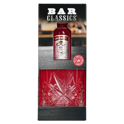 Bar Classics™ Gift Set, including Smirnoff No.21 vodka 5cl, and a stylish tumbler glass. Perfect for Christmas and Birthdays. Premium Packaging.