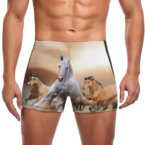 Swimming Trunks Homme Cheval Au Galop : Maillot de Bain Boxer