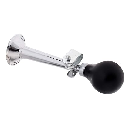 MUNSAR Bike Cycling Air Horn Hooter Bell Straight Horn Squeeze Rubber Bulb Silver {54028000MUNS}