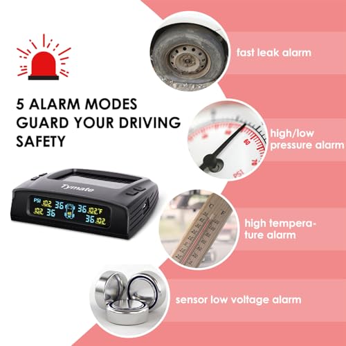 Tymate TM2 Rv Tire Pressure Monitoring System, Tire Pressure Monitor System With Solar Charge, Trailer Tpms thumb #2