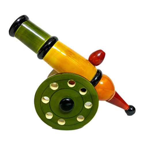 Funwood Games Pull Push Along Wooden Toy Decorative Vintage Antique Cannon Set for Kids and for Home Décor