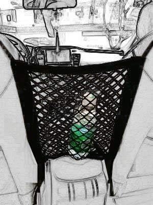 Organizador universal almacenamiento de malla para el asiento del auto de dos capas Soporte de bolsa de red con ganchos de carga para teléfono bolsa