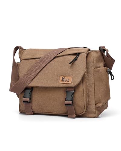 Ibalulu Sacoche Homme en Toile Robuste, Multi-Poches et Sangle réglable, Style Vintage - Sac bandoulière Unisexe idéal pour Le Travail, Les Voyages et Le Quotidien...