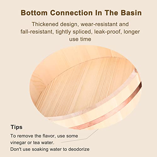 Baril de riz pour sushi en bois naturel cuve traditionnelle 39cm - 7