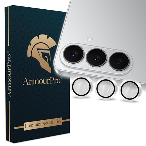 Image of ArmourPro Camera Lens Tempered Glass for Samsung Galaxy S26 Plus (6.7 Inches) Tough HD Individual Aluminum Alloy Rings 9H Camera Cover, Scratch-Resistant,Camera Lens Protection| Silver, 1 Pack