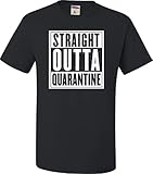 Go All Out Large Black Adult Straight Outta Quarantine T-Shirt