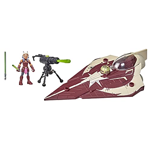 Star Wars Mission Fleet Ahsoka Tano Delta-7 Jedi Starfighter Figure and Vehicle, Pink