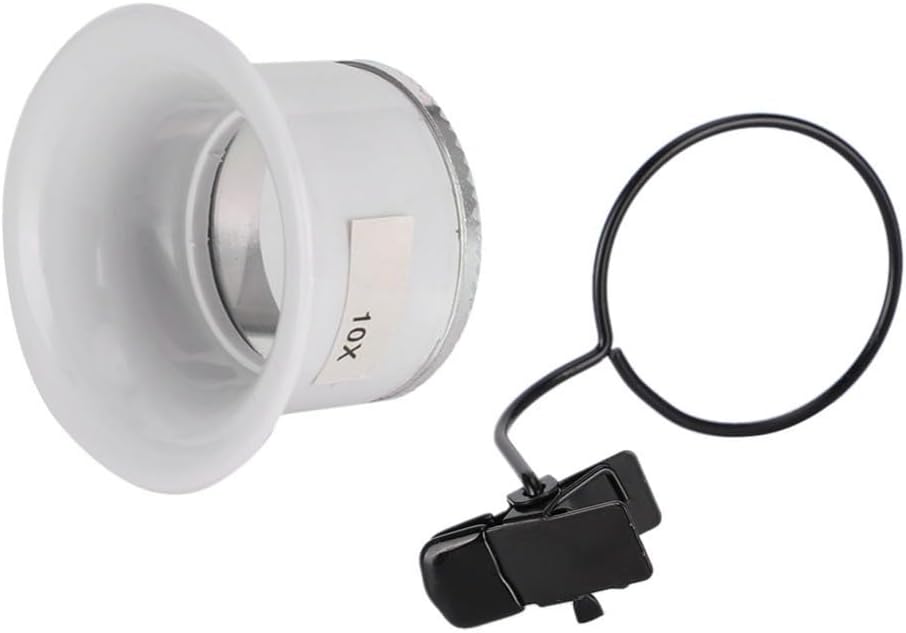 10X Clip-On Magnifying Glasses Watch Repair Loupe with Stainless Steel Clip for Jewelry Making and Precision Work