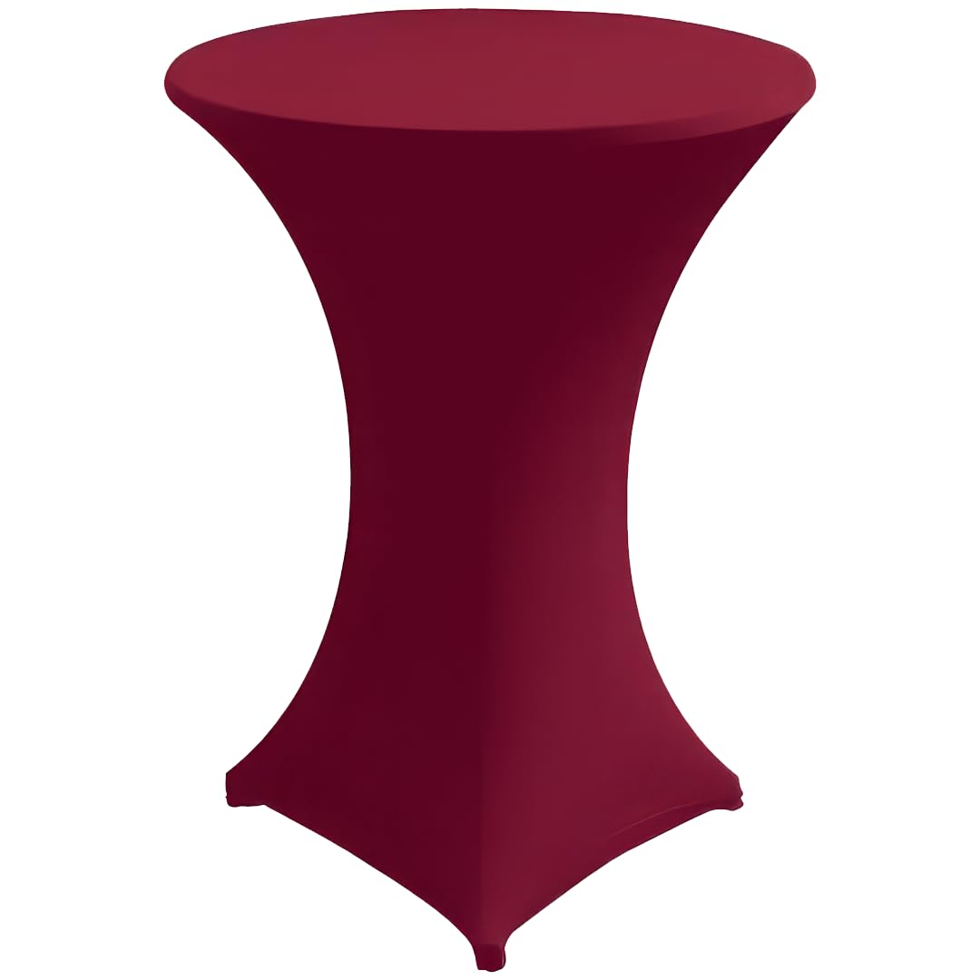 Stehtischhusse Stretch Set 2 teilig in Bordeaux/weinrot 80-85 cm rund Husse für Stehtische Tischhusse überwurf Bistrotischhussen Stretch