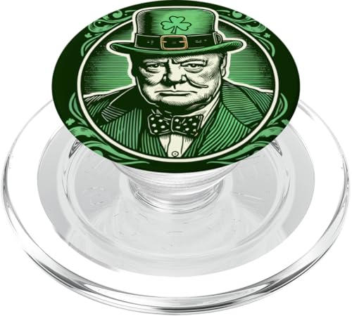 Funny St Patricks Day Patriotic Irish Winston Churchill PopSockets PopGrip per MagSafe