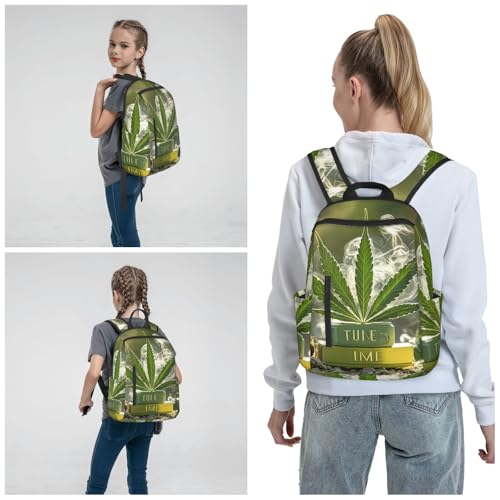 Backpack 14.7 inch Lightweight Large Bookbag Weed Marijuana Daypack for Travel Office Work3
