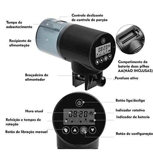 Alimentador Automático Dosador Comida Peixes Aquario