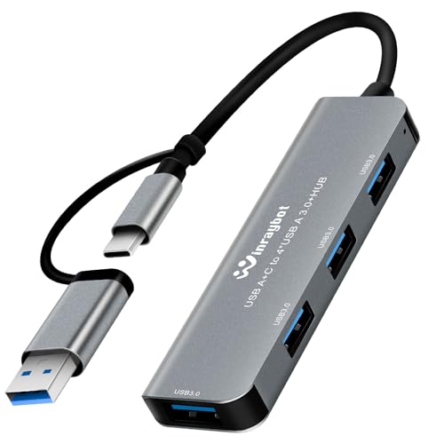 Image of USB hub Splitter for Laptop,USB hub 1to4,USB 3.0 Splitter USB c hub,3.0 HUB Port Expander (USB 3.0 HUB-Silver)
