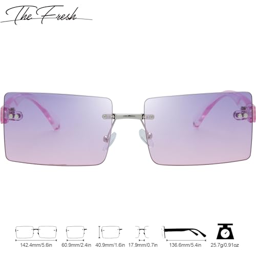 Image of The Fresh Minimalist Small Rectangular Sunglasses Clear Eyewear - Exquisite Packaging