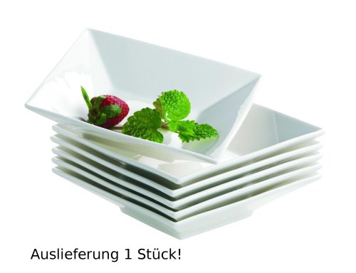 MÃ¤ser Domestic Professional Trendy Line Ensemble de 2 pièces avec Bol, Saladier, rectangulaire, Blanc, différents Grã ¶ Ãÿen, Porcelaine, 14 x 14 cm
