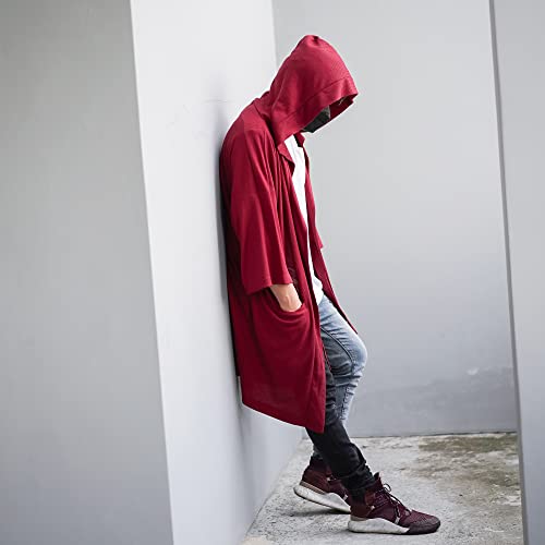 Image of Men's Long Noragi Hoodie Oversized Kimono Jacket One Size Cardigan Coat