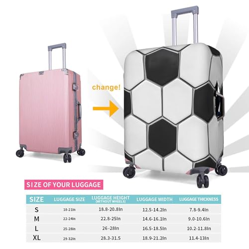 Soccer Ball Pattern Luggage Cover Washable Suitcase Cover Anti-Scratch Luggage Protector Covers Elastic Suitcase Identify XL fits 29-32 Inch Luggage2