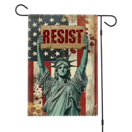 Statue of Liberty Resist Garden Flag 12x18 Inch Double Sided Anti Trump Pro Women Rights Anti Racism...