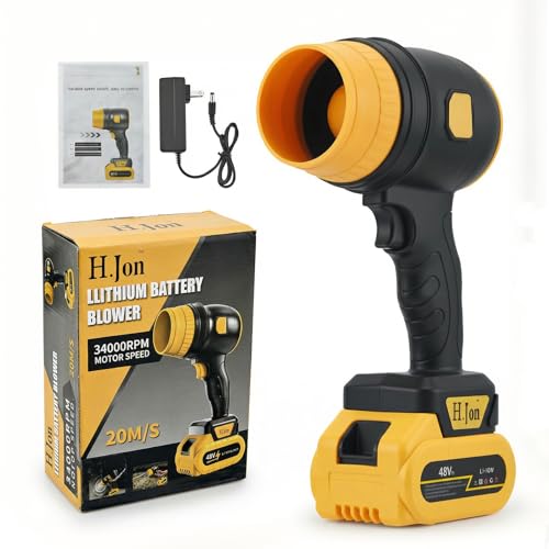 Souffleur De Feuilles sans Fil, Souffleur Batterie pour Feuilles 34000 TR/Min, 20 m/S, électrique Air Comprimé Grande Puissanc pour Voiture Séchage Jardin Poussière Neige Nettoyage Coins(001)