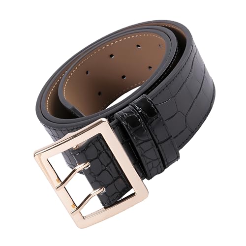 Women's Wide Genuine Leather Belt High Waist Cinch Belt for Dress with Square Buckle4