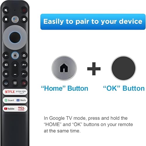 Image of K2ORA Remote Compatible for TCL & iFFALCON Android Smart TV - Replacement for LED, QLED, 4K UHD & Mini LED TVs | Voice Control with Google Assistant | Bluetooth | 6 OTT Hotkeys | Pairing Required
