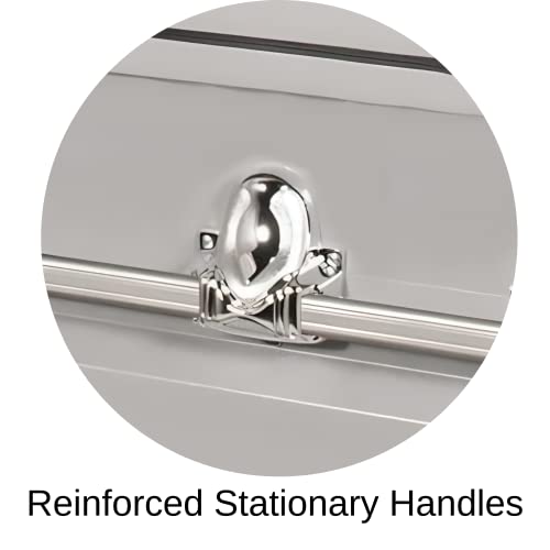 Titan Casket Orion Series Steel Casket (Silver) Handcrafted Funeral Casket - Silver Finish With White Crepe Interior #TOP7