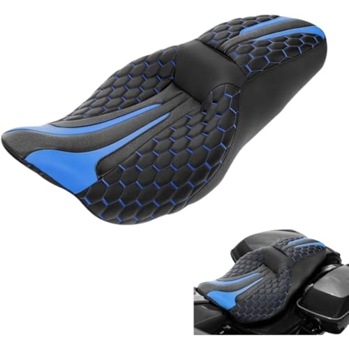 Asiento de motocicleta acabado premium para Road King y Street Glide cuero sintético de alta resistencia 3