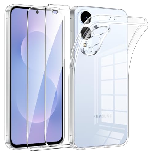 Phoona für Samsung Galaxy S25 Edge Hülle Nie Vergilbung, Dünne Weiche TPU Silikon Transparent Stoßfest Schutzhülle Klar Kratzfest Handyhülle Hülle mit 2 Stück Schutzfolie Durchsichtig
