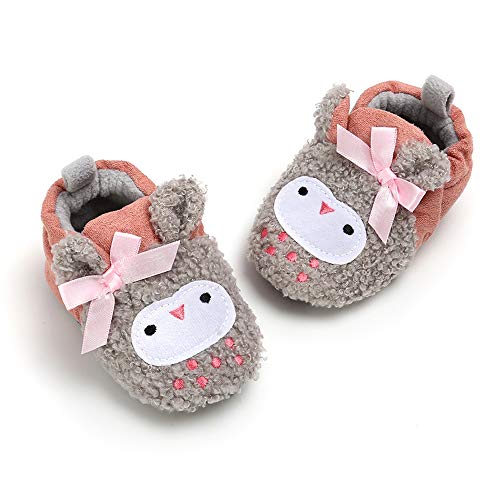 Image of Timatego Newborn Baby Boys Girls Cozy Fleece Booties with Grippers Stay On Slipper Socks Infant Toddler Crib Winter Shoes for Boys Girls