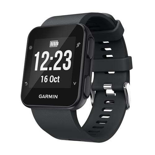 PINHEN Pulsera compatible con Garmin Forerunner 35/30/35J - Correa de repuesto de silicona para Garmin ForeAthlete 35J, talla única, Silicona, No es una piedra preciosa