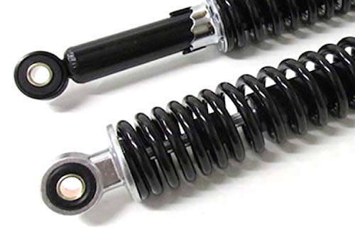 300mm Stoßdämpfer Set 5-fach Verstellbar Schwarz passend für Honda Dax, Monkey, Zündapp, Puch, Hercules, DKW, Simson Schwalbe S51 S50 S70 S53 – Universal Federbein