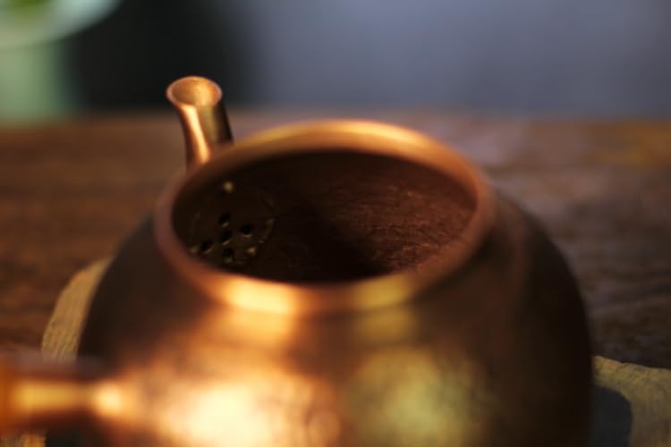 Miniatura 7 de Kunwu Hervidor de cobre hecho a mano con mango lateral pequeña tetera de cobre Hervidor de cocina Tetera 0.059 in de espesor 100% cobre puro hecho a