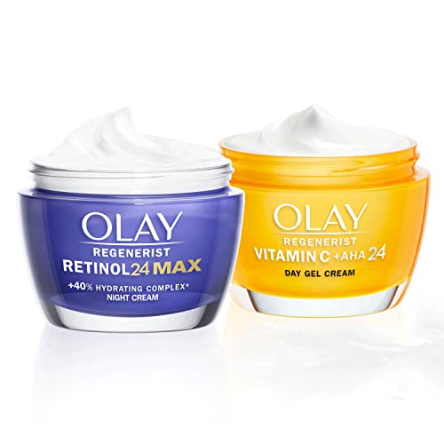 Olay Vitamin C + AHA 24 Crema De Día 50 ml Y Retinol 24 MAX Crema Hidratante De Noche 50 ml