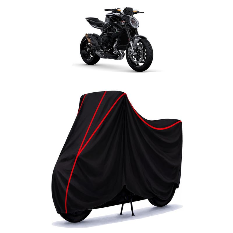 Image of MV Agusta Brutale 800 Water Resistant Bike Cover for All Motorcycles & Rain | Heavy Duty Taffeta Fabric | UV Protection, Dustproof, Scratchproof | All Weather Two Wheeler Cover with Elastic Bottom
