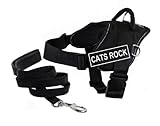Dean & Tyler DT Fun Hundegeschirr Cats Rock mit reflektierendem Rand, Größe XL und 1,8 m gepolsterte Welpenleine.