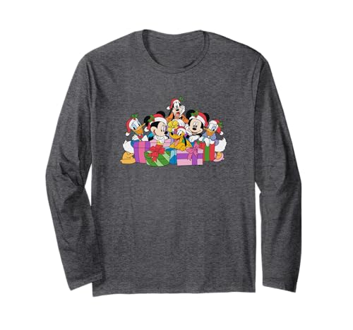 T-shirt Disney Mickey & Friends manches longues anti-froid pour soirées de Noël confortables