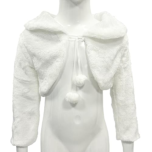 Flower Girls Dress Faux Fur Bolero Coat Winter Wedding Christmas Warm Jacket Shrug Accessories Princess Cape Photo2